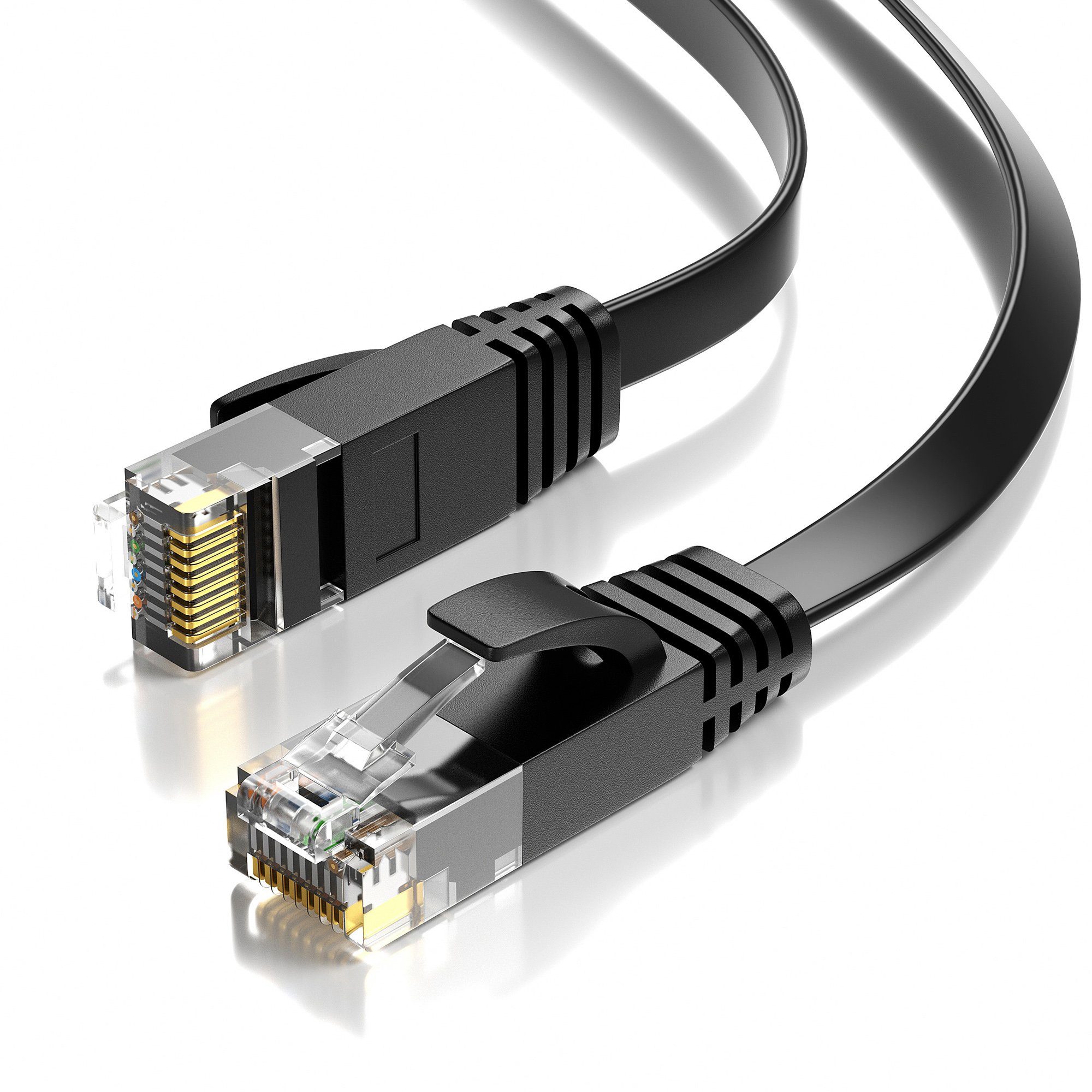JAMEGA CAT 6 Patchkabel Flach, RJ45 LAN Kabel Ethernet Netzwerkkabel LAN-Kabel, CAT.6, RJ-45 Stecker (Ethernet) (25 cm)