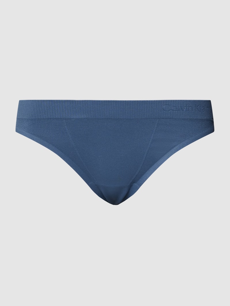 String mit Label-Detail in ozean blau