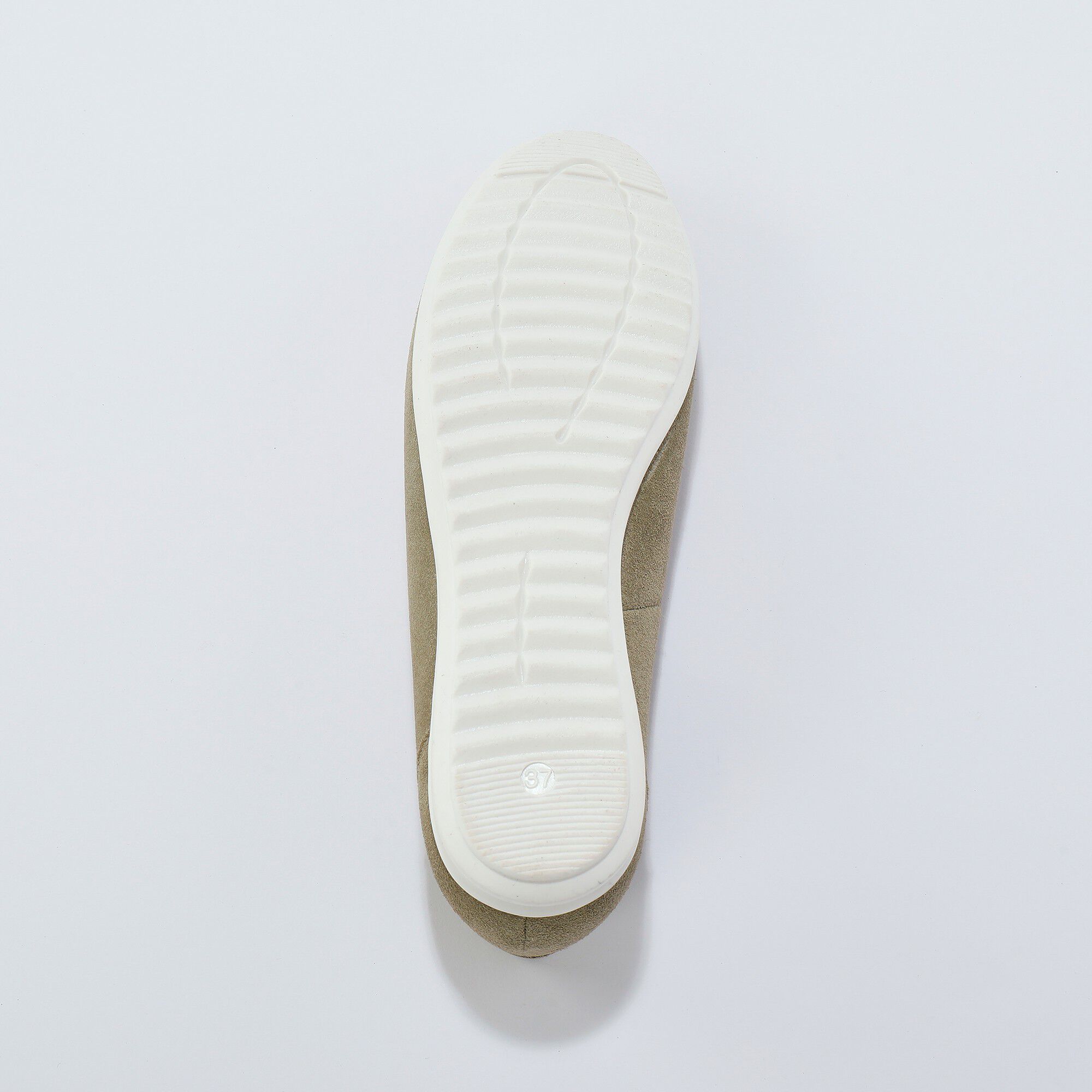 Ballerines croûte de cuir, semelle crantée