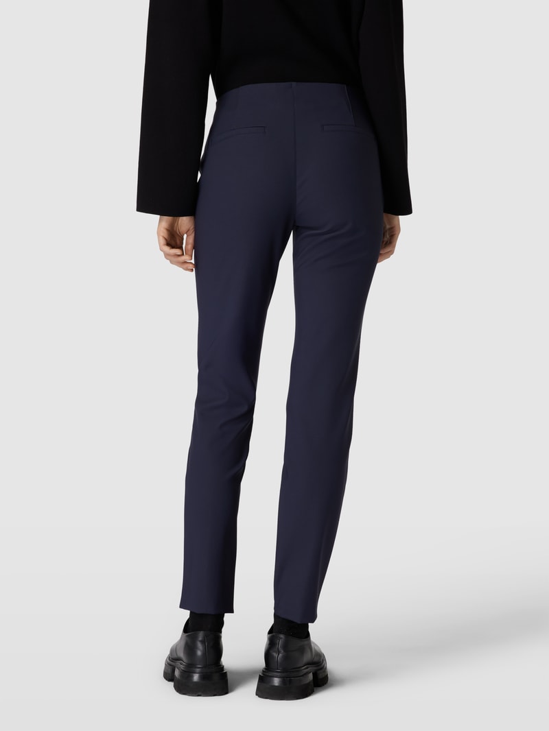 Stoffhose mit Ziernähten in marineblau