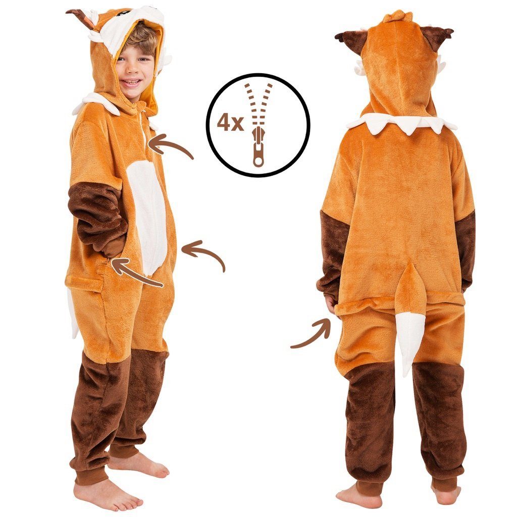 Corimori Jumpsuit Kinderkostüm Onesie Overall in Größen 90-110cm (2-tlg)