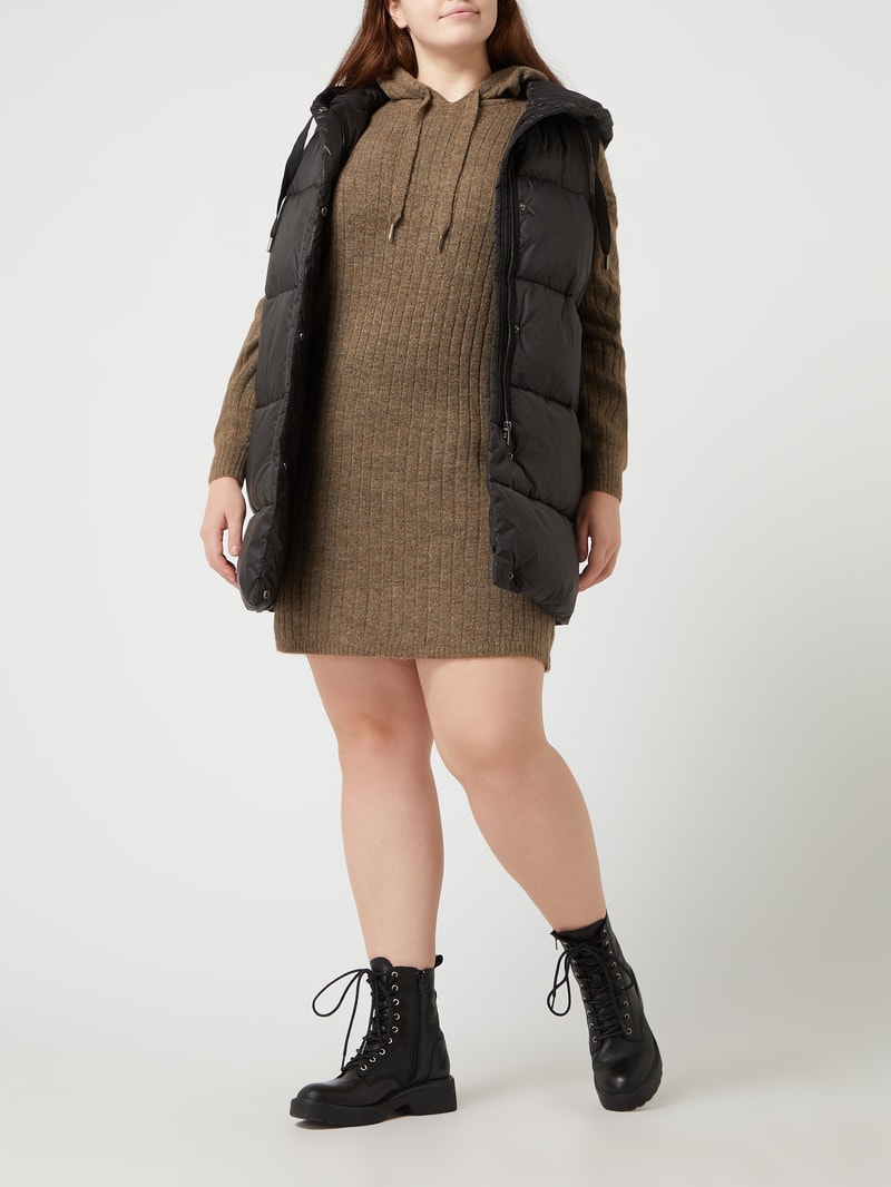 PLUS SIZE Steppweste mit Kapuze Modell 'Newasta' in schwarz