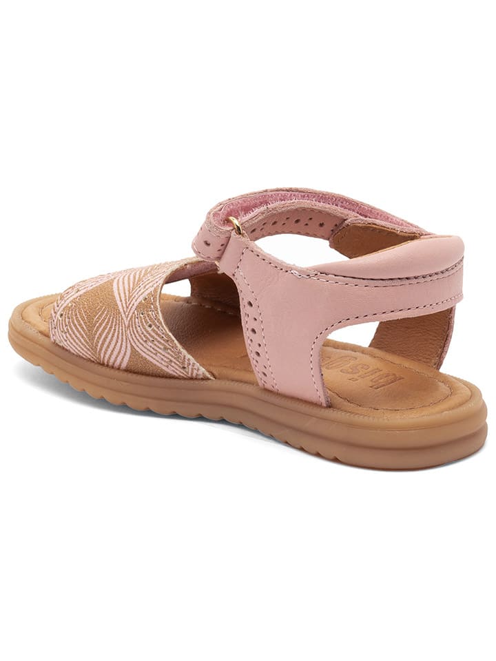 bisgaard Leder-Sandalen in Rosa/ Gold günstig kaufen