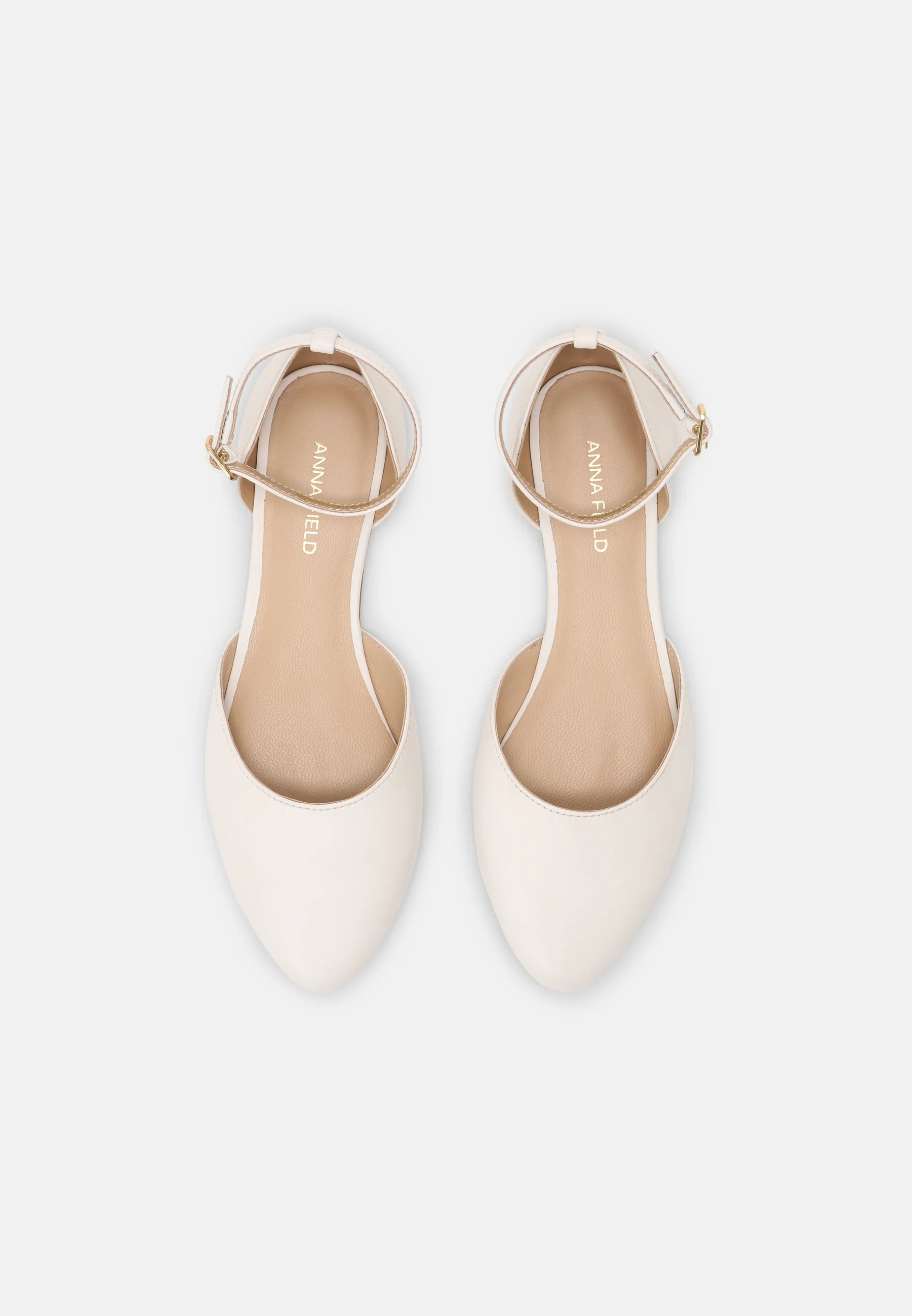 Anna Field Wide Fit LEATHER - Bailarinas con correa - Blanco