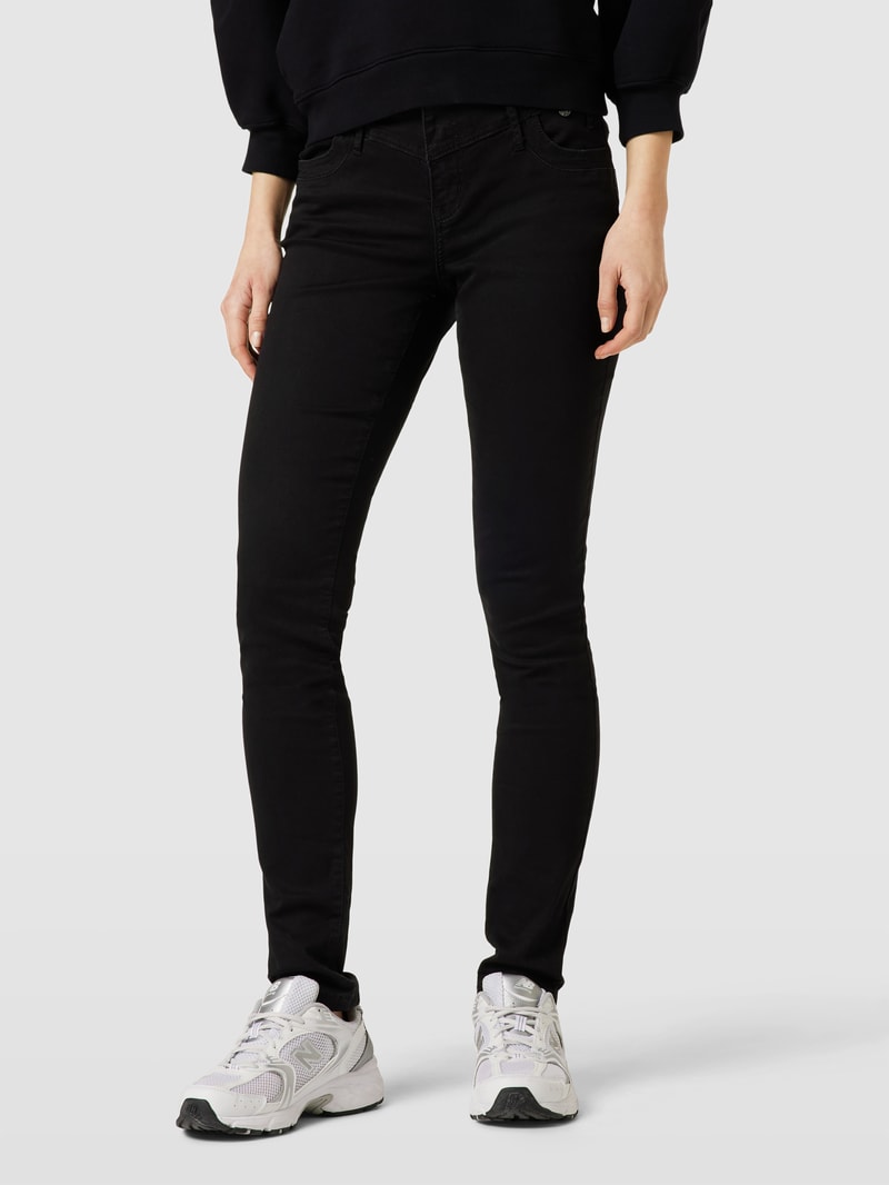 Jeans mit Label-Detail Modell 'Florida' in schwarz