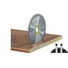 Lâmina de serra FESTOOL de 160 mm com 48 dentes TCT para corte de painéis folheados.