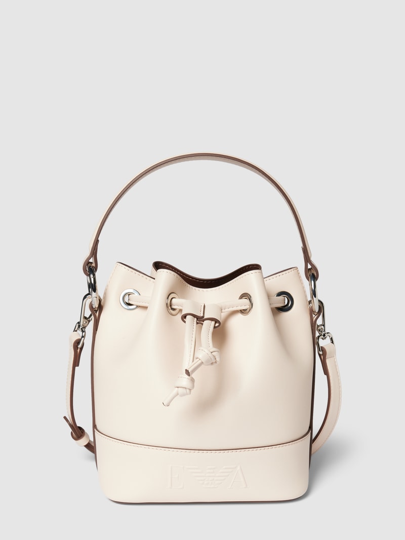 Bucket Bag mit Label-Detail in beige