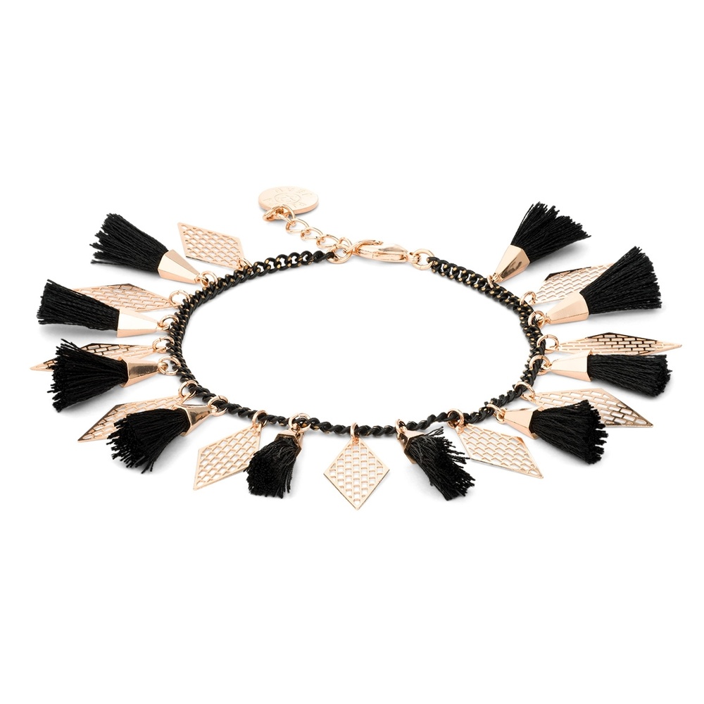 Pippa&Jean Bracelet tendance Métal en Or rose/noir Bracelet