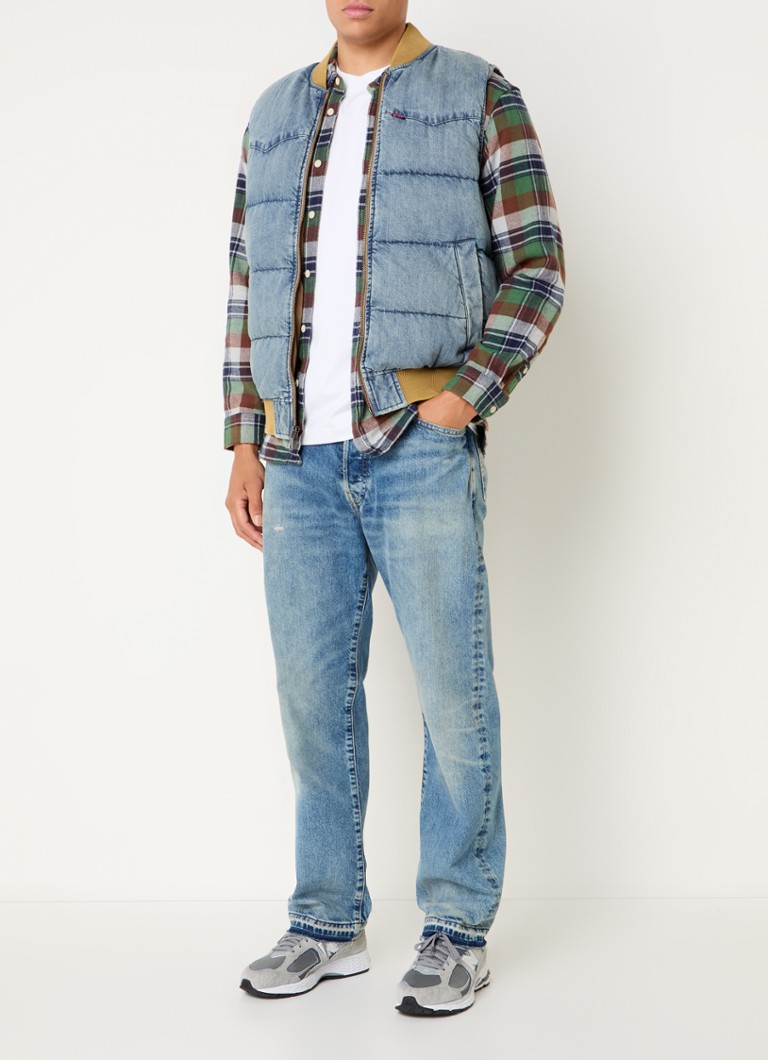 Colete jeans Levi's estilo western com enchimento de plumas