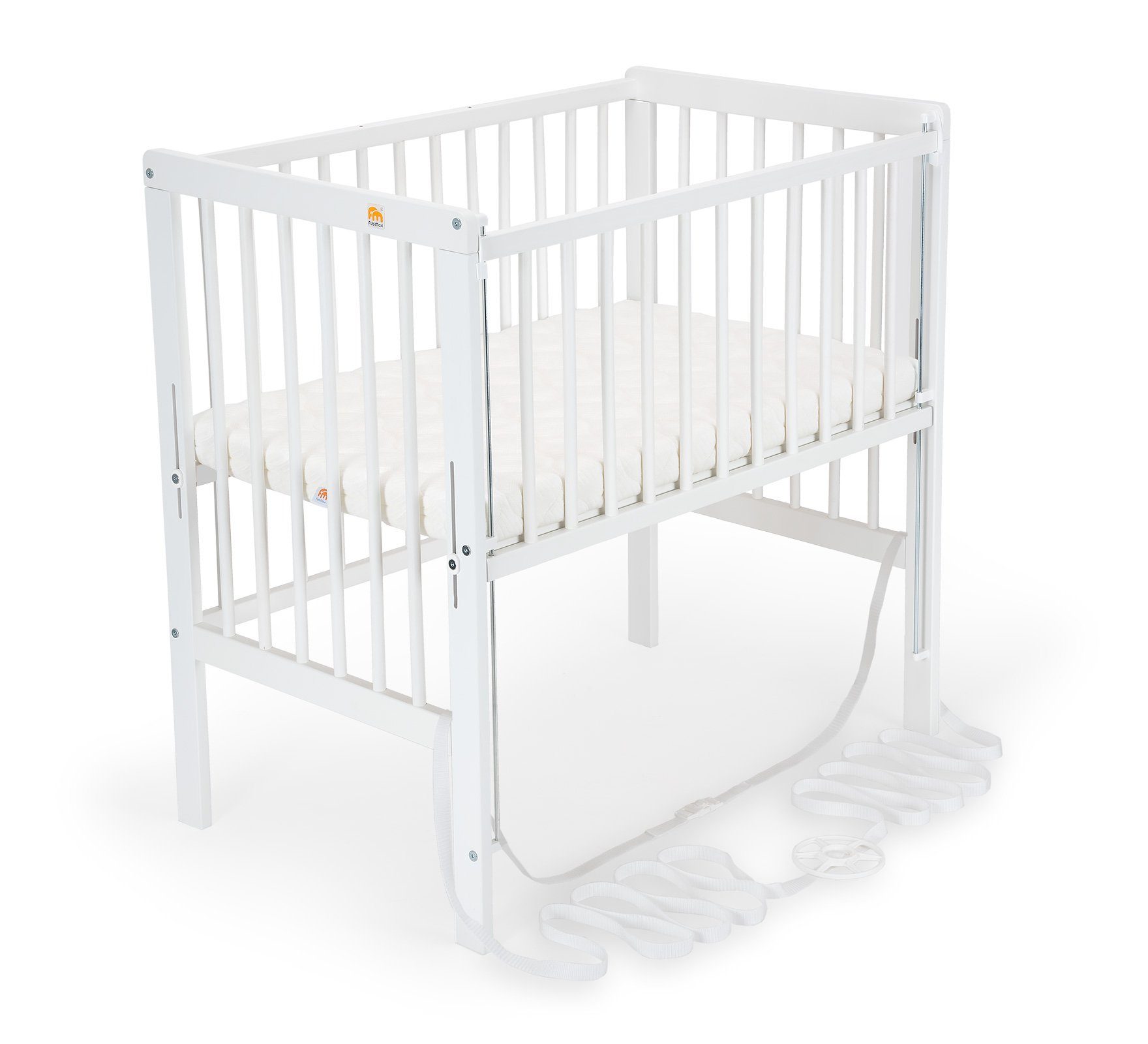FabiMax Beistellbett Flex, 2in1, Beistellbett und Stubenbettchen in Einem, innovatives Seitenteil