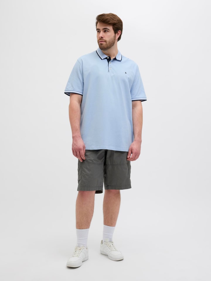 JACK & JONES PLUS Poloshirt in Chambray Blue günstig kaufen