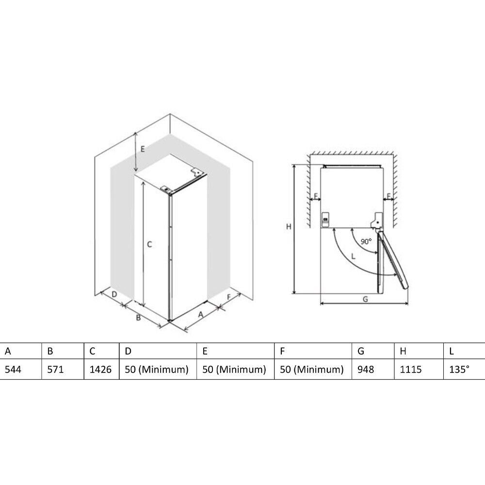 Geratek Gefrierschrank Edmonton GS2110W, 142,5 cm hoch, 54,5 cm breit, 4**** Sterne / Türanschlag wechselbar / 168L Nettovolumen
