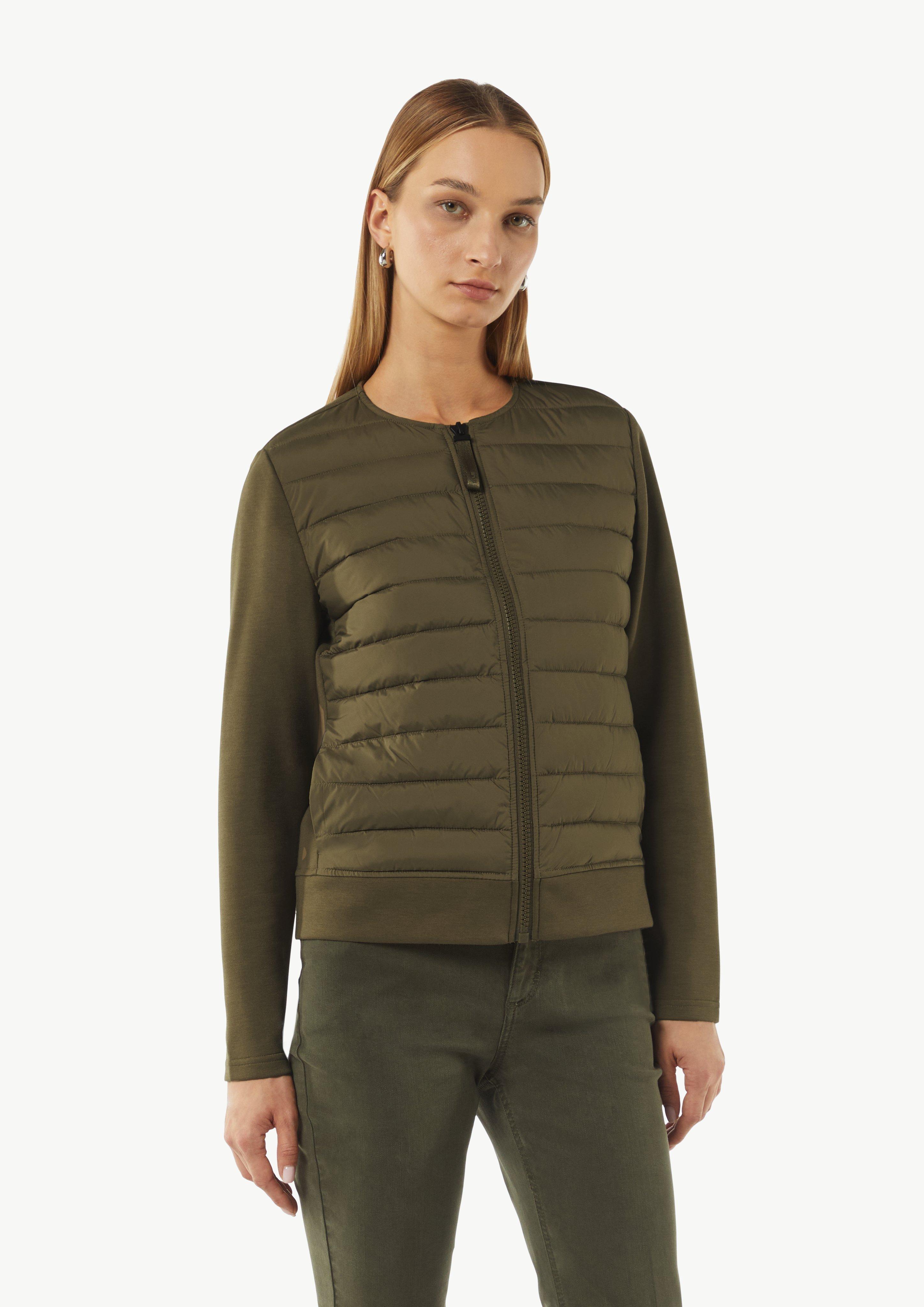 Gesteppte Jacke im Fabricmix - guacamole