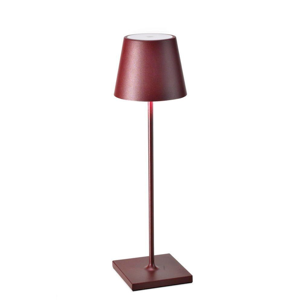 Zafferano LED Tischleuchte LED Akku Tischleuchte Poldina Pro in Bordeaux 2,2W 200lm IP65, keine Angabe, Leuchtmittel enthalten: Ja, fest verbaut, LED, warmweiss, Tischleuchte, Nachttischlampe, Tischlampe