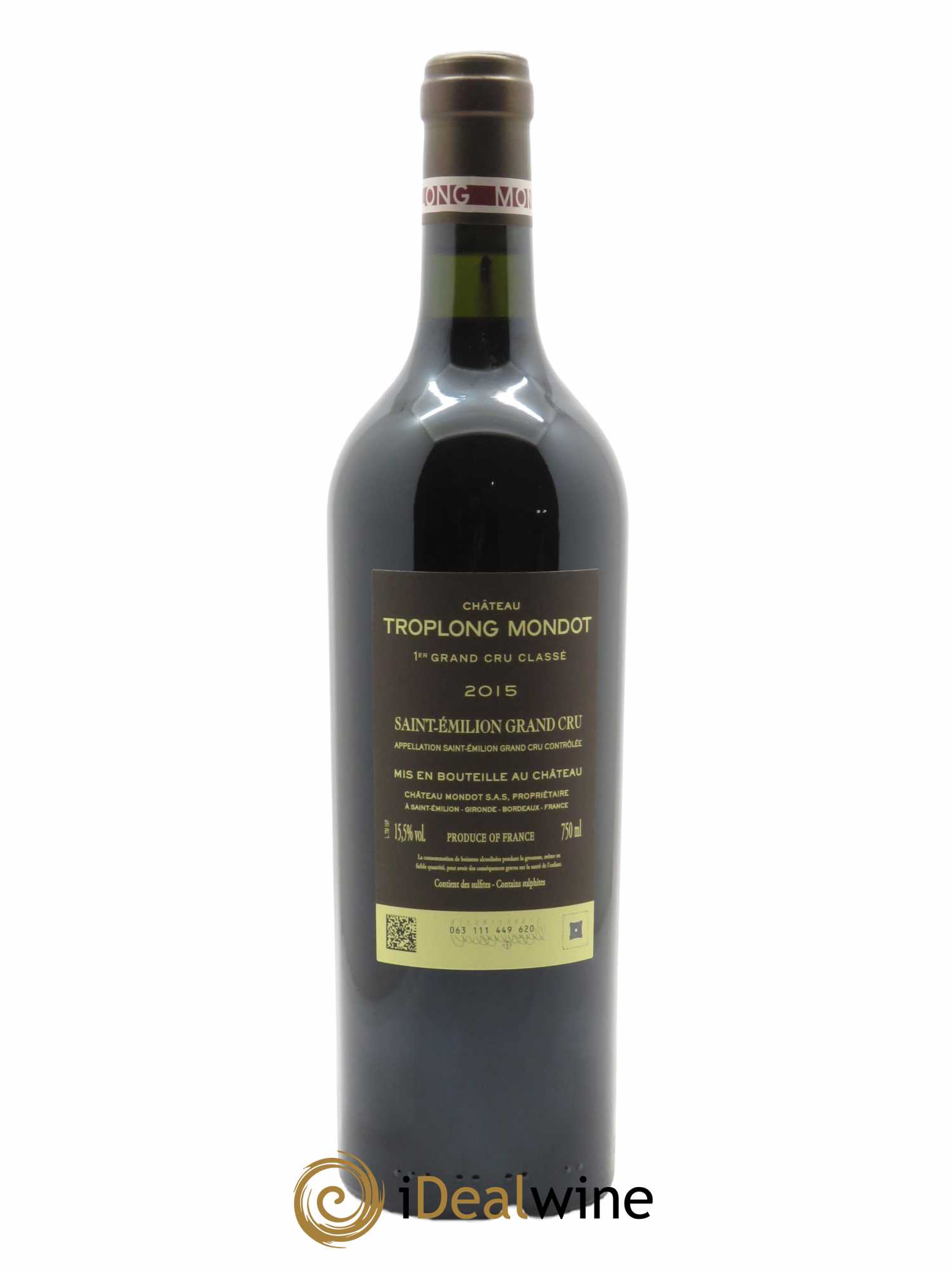 Château Troplong Mondot 1er Grand Cru Classé B (CBO à partir de 6 bts) 2015 - Lot de 1 Bouteille