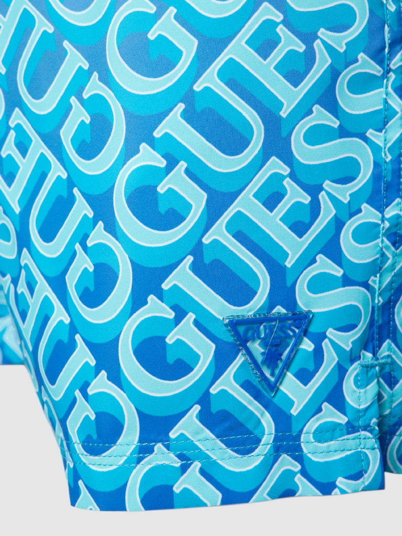 Badehose mit Logo-Muster in weiß