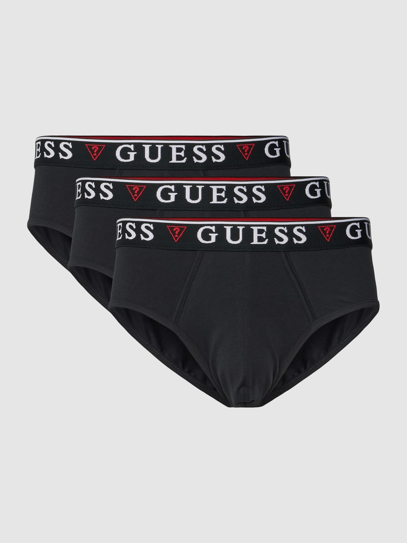 Slip mit elastischem Bund Modell 'BRIAN HERO' im 3er-Pack in schwarz