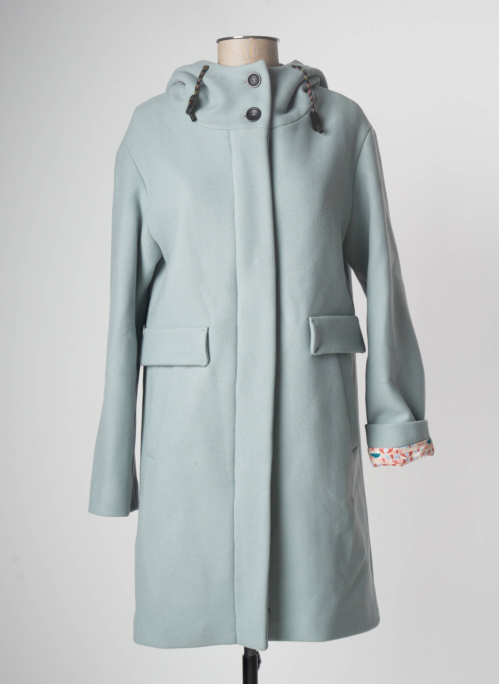 Trench   Coat Manteaux Longs Femme couleur bleu