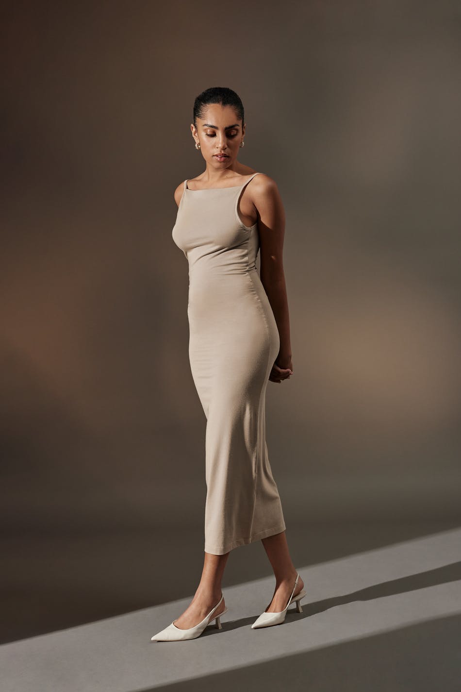 Boatneck strap dress