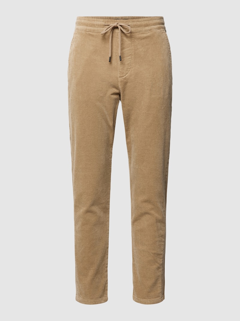 Cordhose mit Label-Detail Modell 'LINUS' in beige