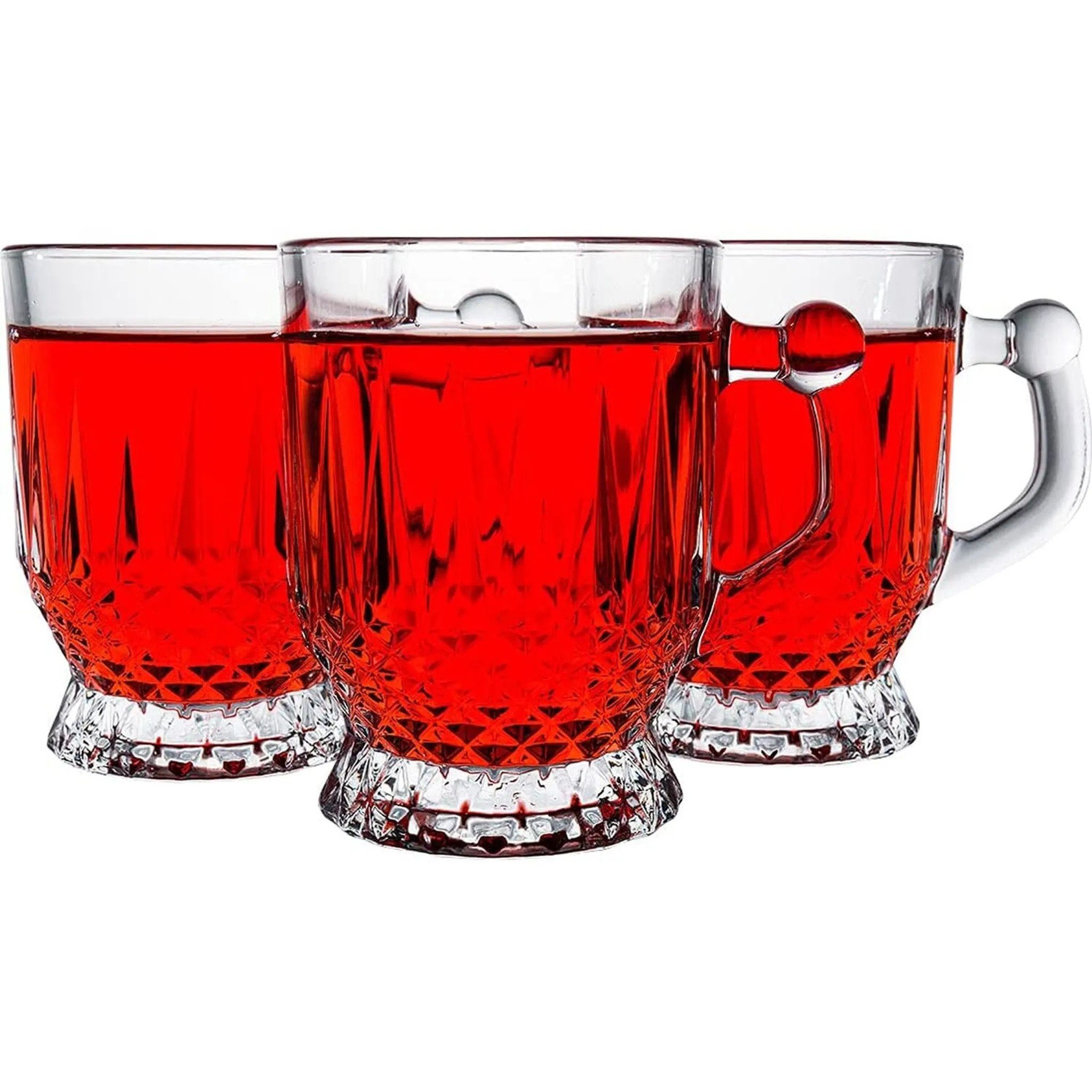 Pasabahce Gläser-Set Coffee-Mugs, Glas, Cup Teeglas Set 6 Teilig, Spülmaschinengeeignet