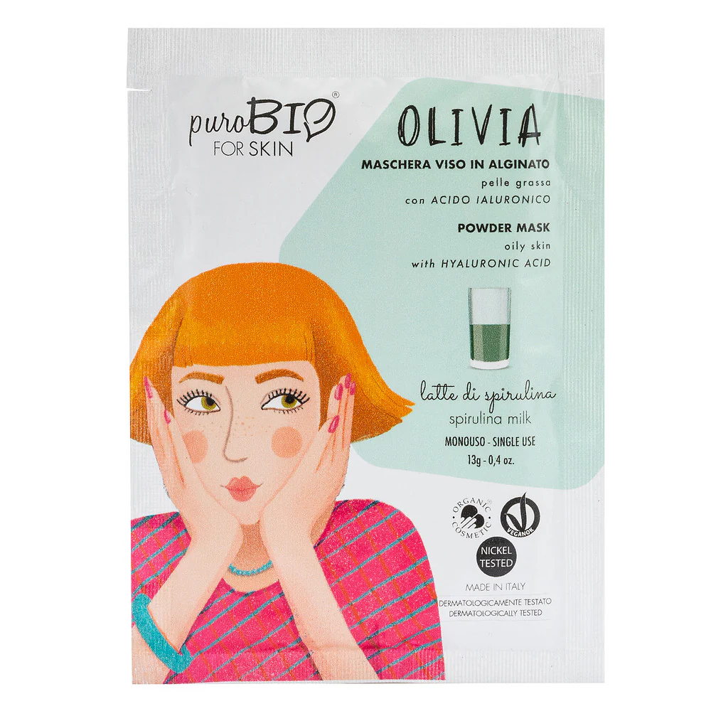 OLIVIA Peel-Off ansiktsmaske - Fet hud - SPIRULINA MILK - Rensende ansiktsmaske
