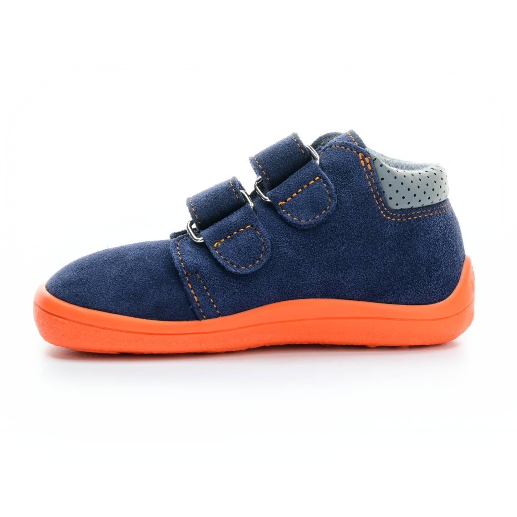 Beda Mandarine mit Membran und Hinterkappe (BF 0001/W/M/2/OP) dunkel blaue Barfuß-Stiefeletten