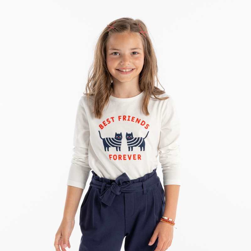 T-shirt best friends forever bleu fille