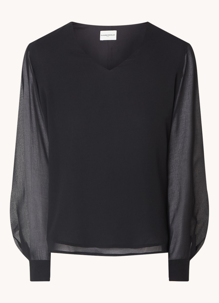 Tunica Claudie Pierlot Biri semitrasparente con scollo a V