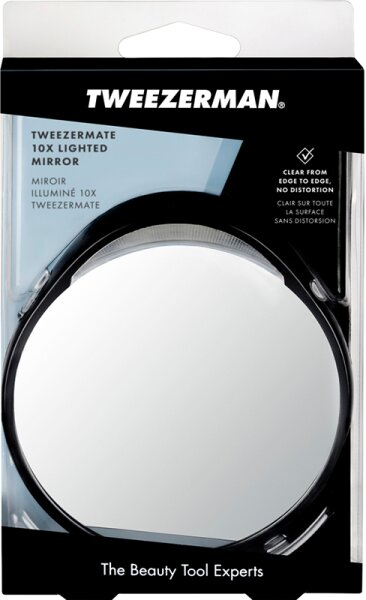 Tweezerman Tweezermate - 10-fach Vergrößerungsspiegel mit Licht, geblistet Kosmetikspiegel