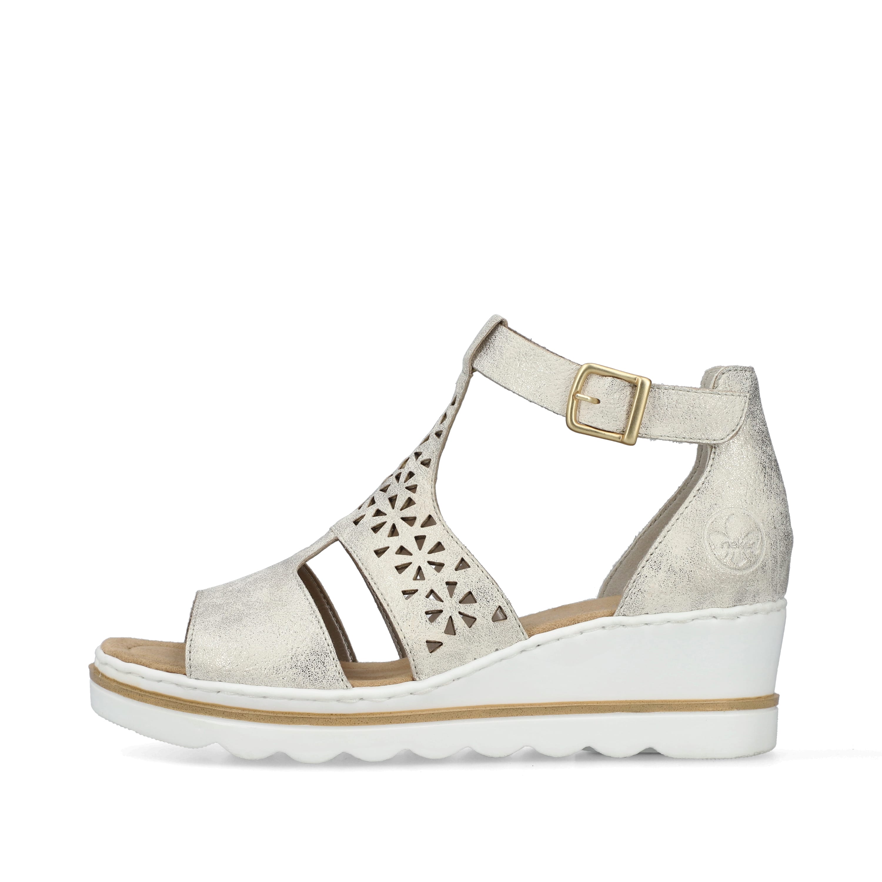 Rieker Damen Keilsandaletten silber-platin-metallic