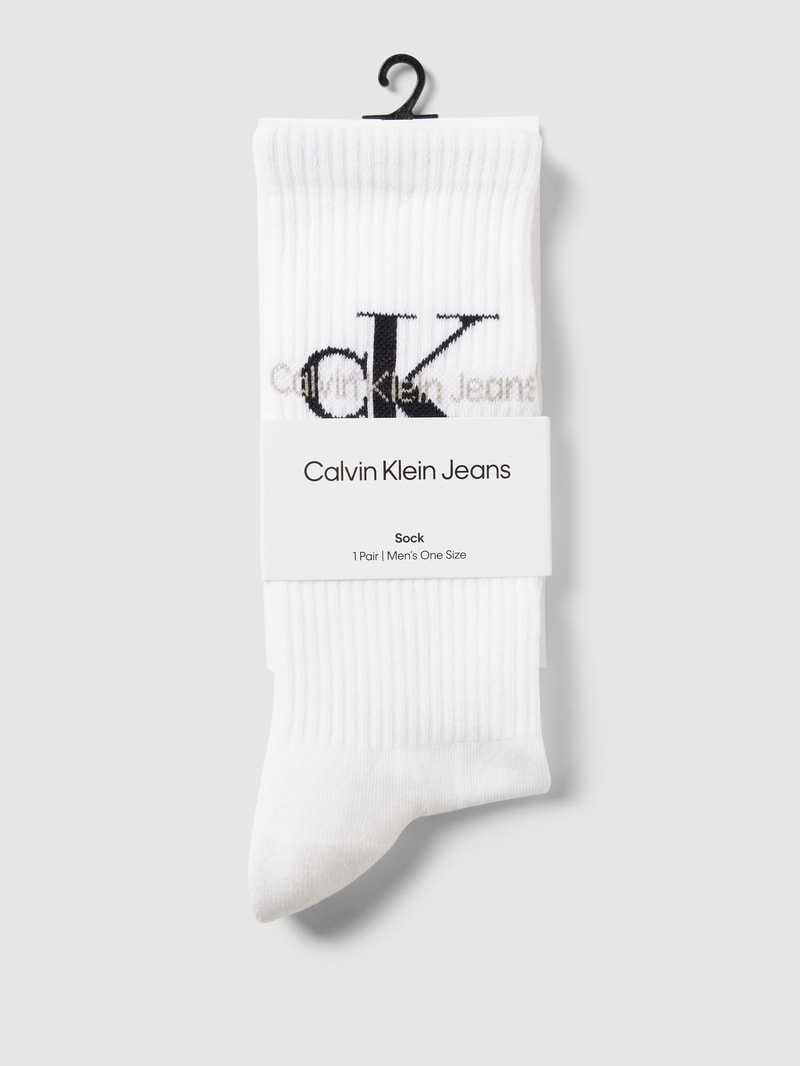 Socken mit Label-Detail in weiss