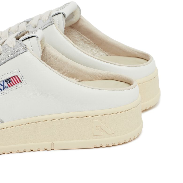 Autry Wmns Medalist Mule Leat/Leat wht/silver
