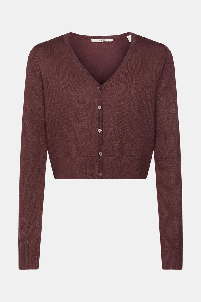 Kurzer Cardigan mit V-Ausschnitt und Glitzer-Effekt