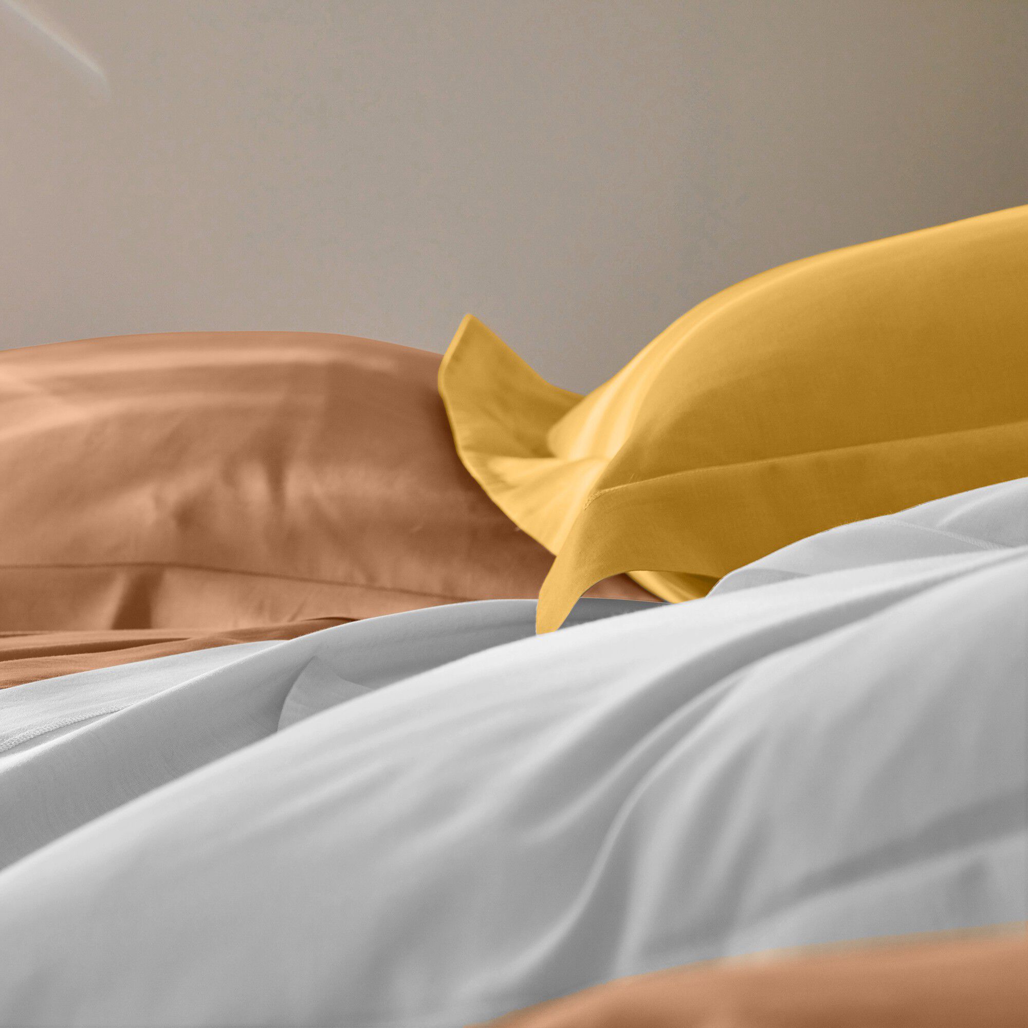 Linge de lit uni polyester-coton Colombine
