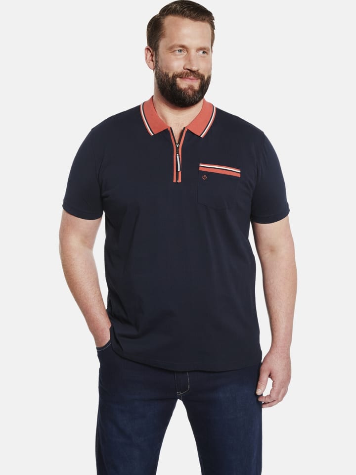 Charles Colby Doppelpack Poloshirt EARL LENN in rot dunkelblau günstig kaufen