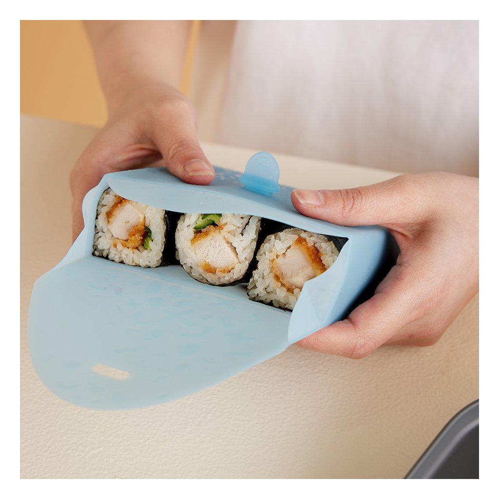 b.box gerollte Sandwichhülle aus Silikon - Ocean