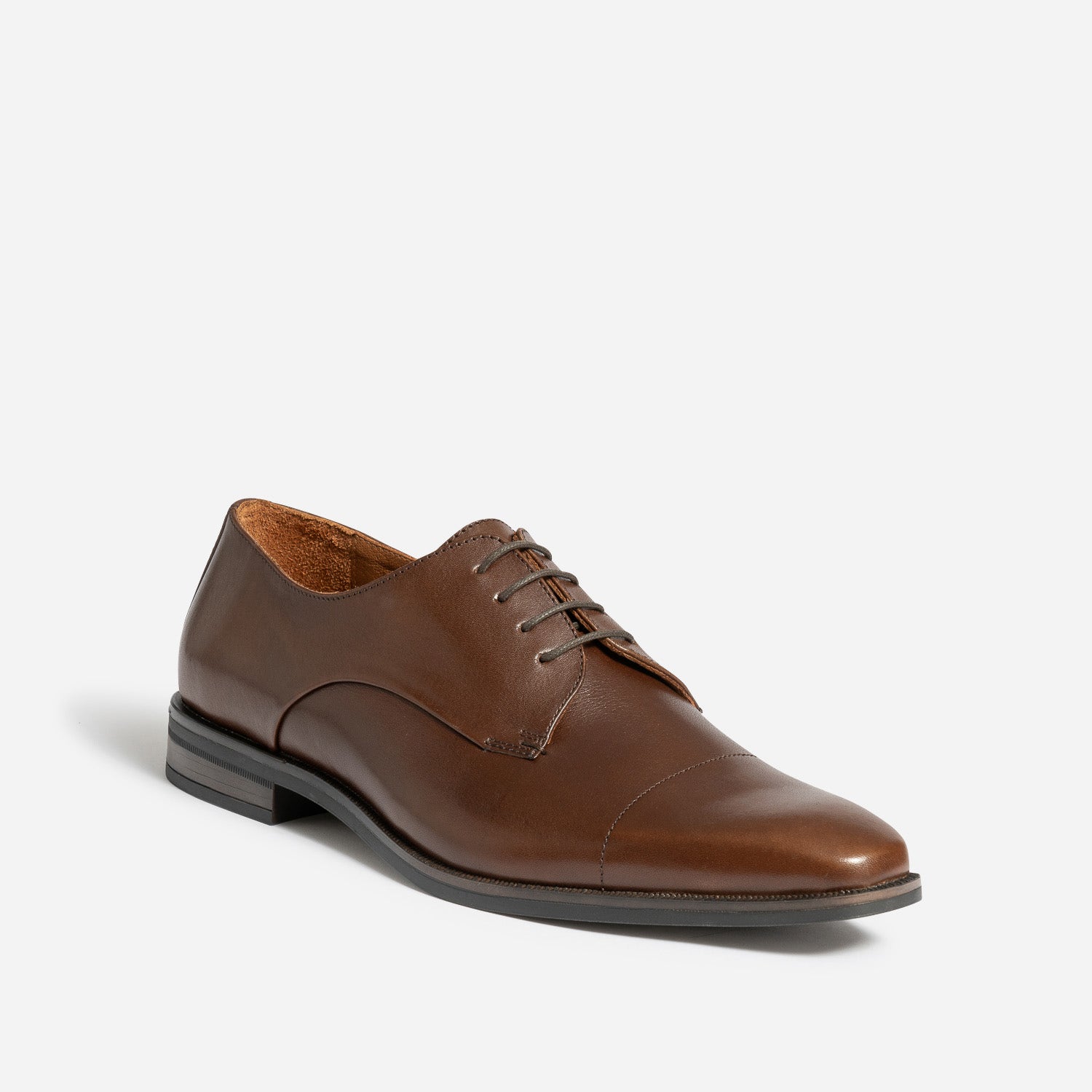 Derby marron en cuir
