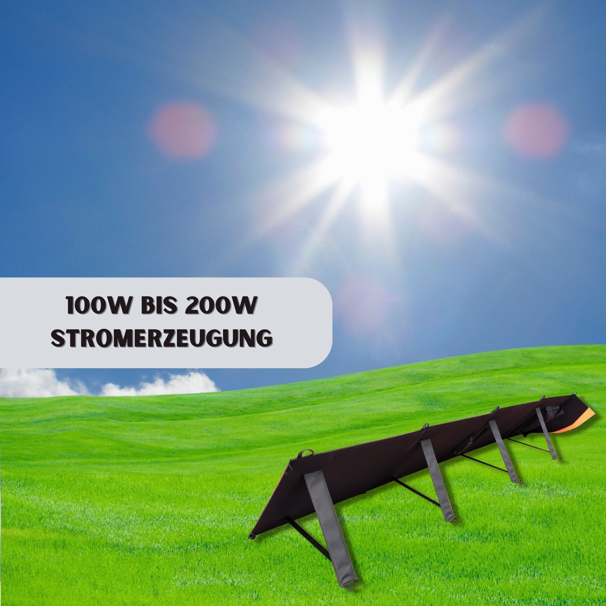 Fine Life Pro Stromerzeuger Power Station QE01-500Wh/1008Wh Mit Solar panel PV200, 1,20 in kW, (Set, 2-tlg., Notfall-Solar Generator), Bequem und leicht,Ausgangsleistung,500Wh/1008Wh