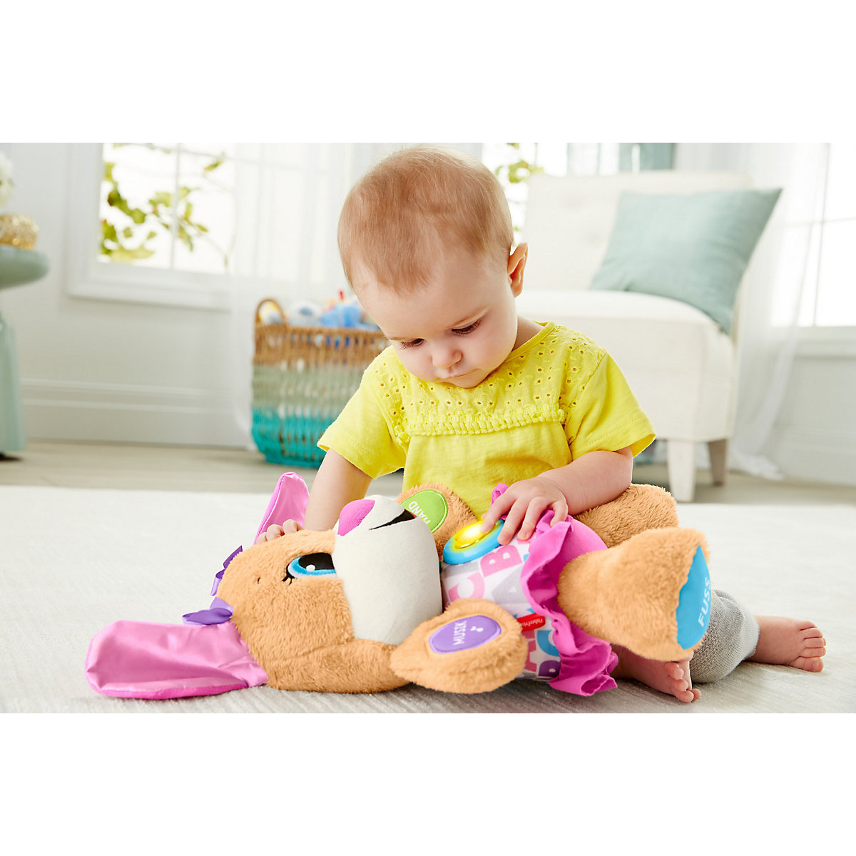 Fisher-Price Lernspaß Hundefreundin, Baby-Spielzeug, Kuscheltier, Lernspielzeug