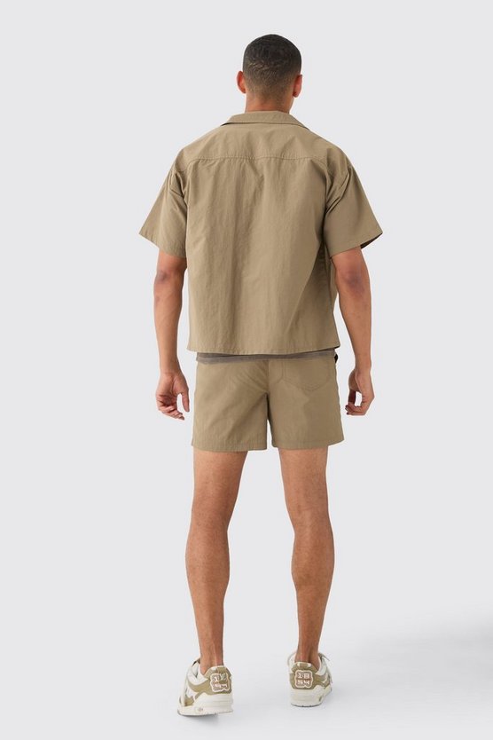 Nylon Hemd & Shorts in Knitteroptik