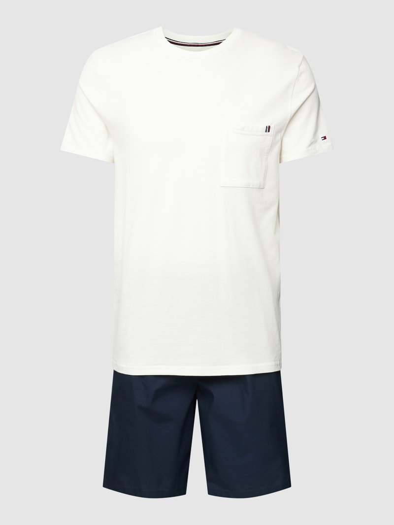 Pyjama mit Rundhalsausschnitt in marineblau