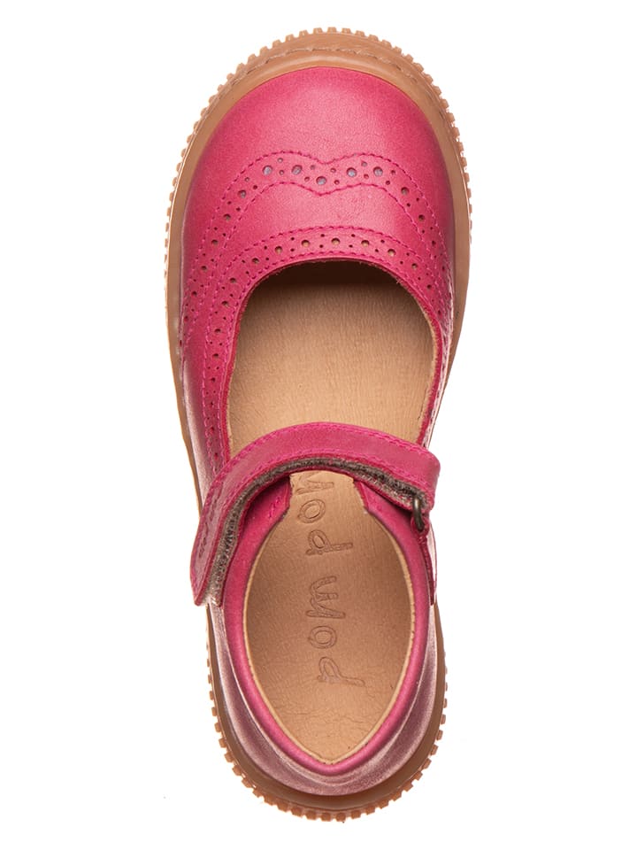 POM POM Leder-Ballerinas in Pink günstig kaufen