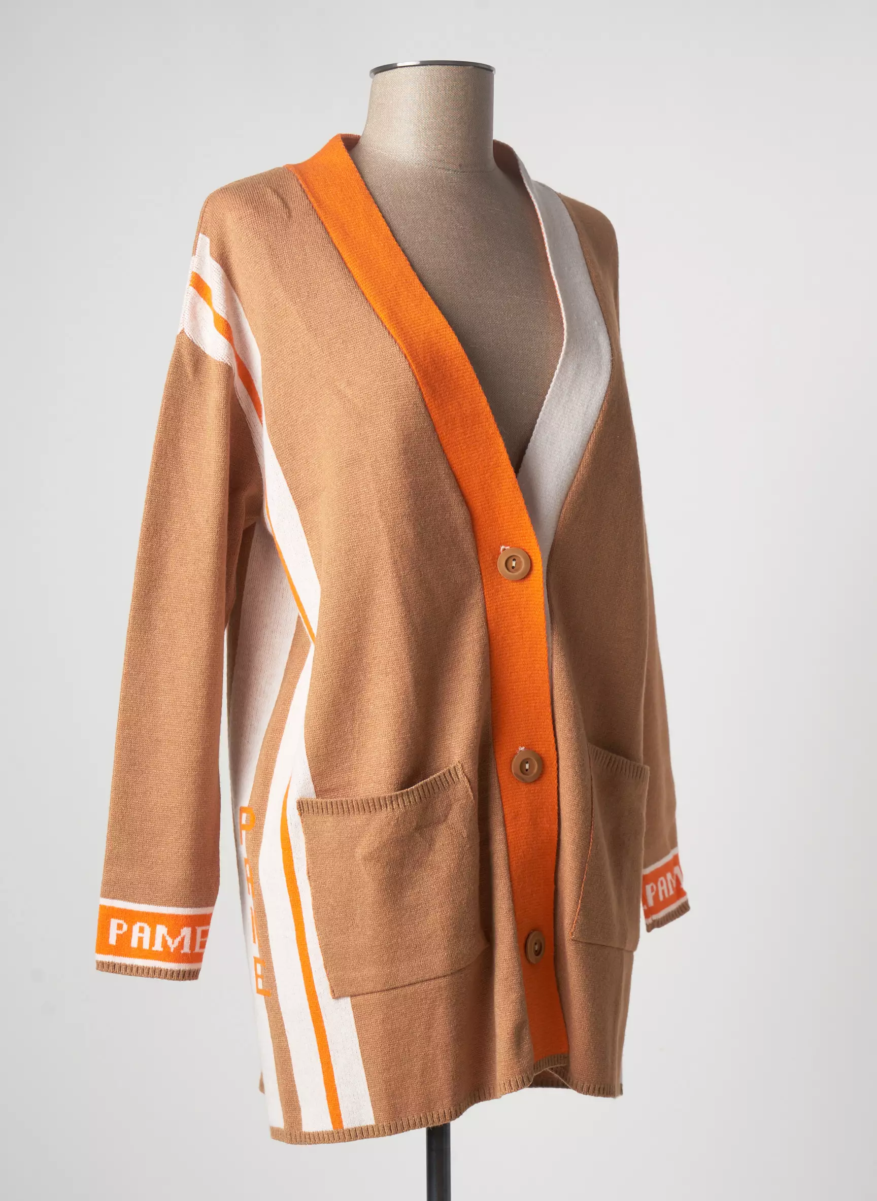 Pame Carrioni Cardigans Femme couleur beige