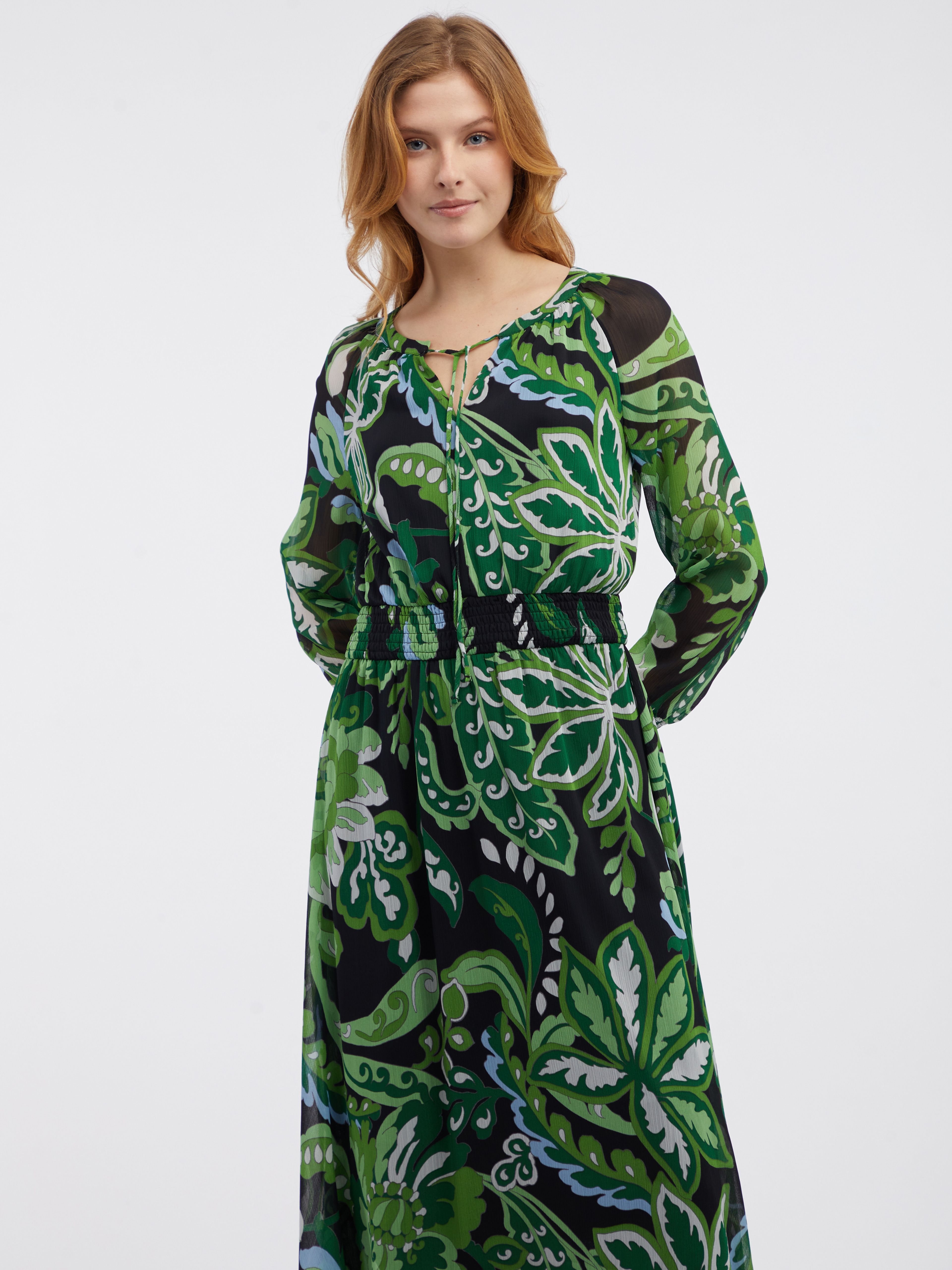 Grünes Damen-Blumenkleid ORSAY