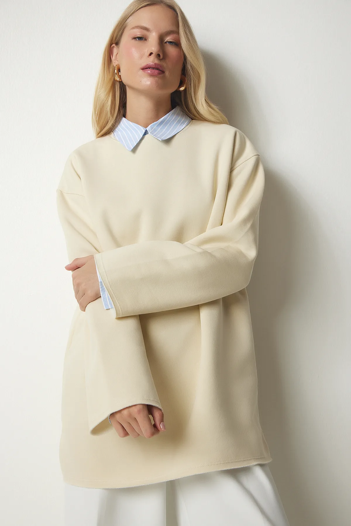Happiness İstanbul  Sweatshirt - Weiß - Regular Fit