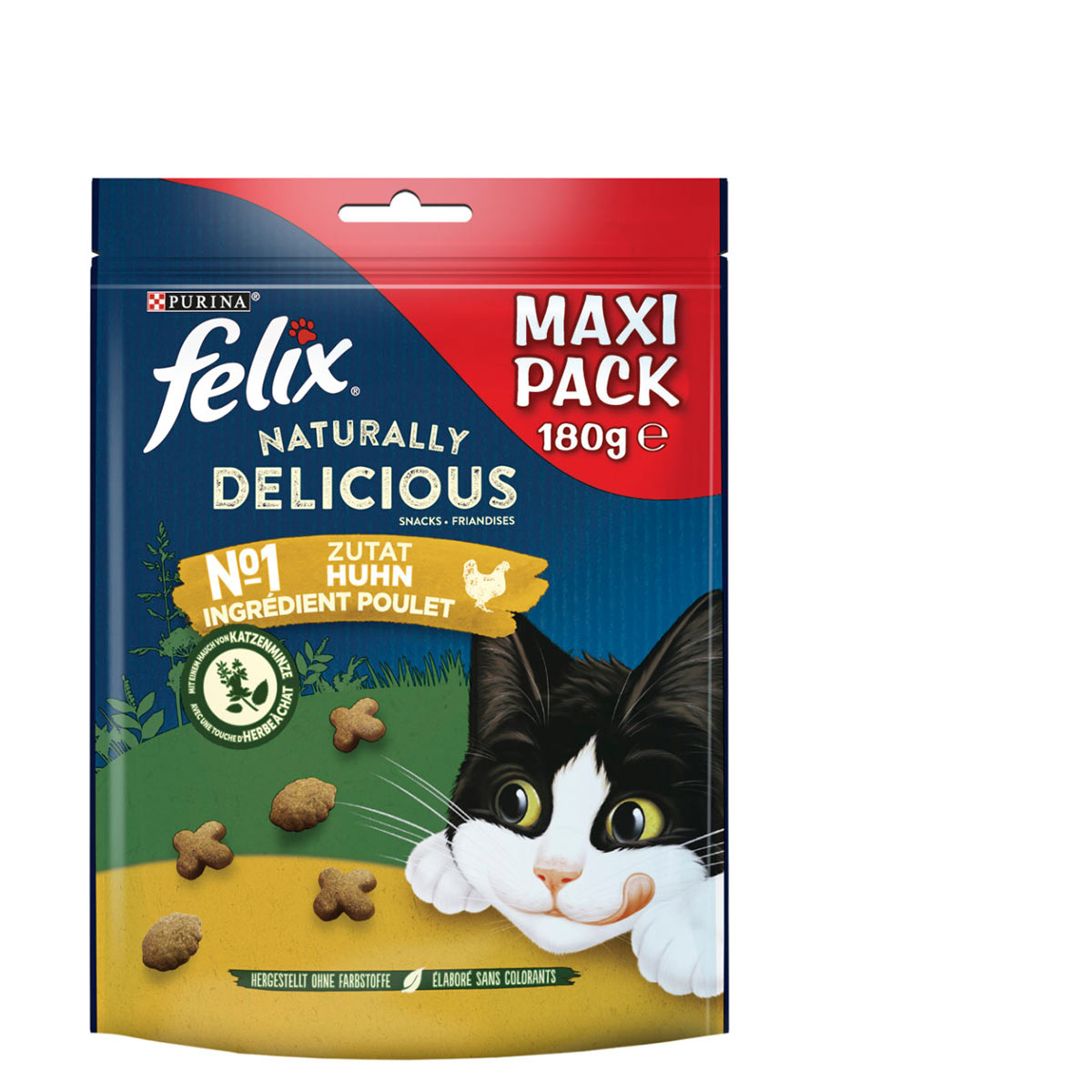 FELIX Naturally Delicious Katzensnack mit Huhn & Katzenminze