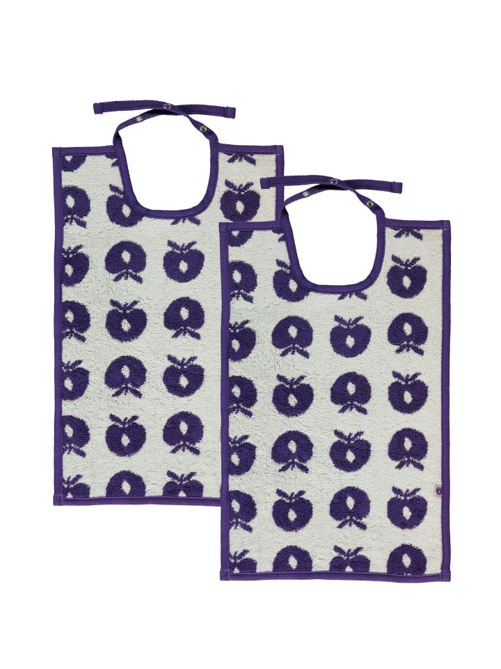Småfolk Lätzchen 2 Packungen große Lätzchen mit Äpfeln in purple günstig kaufen onesize