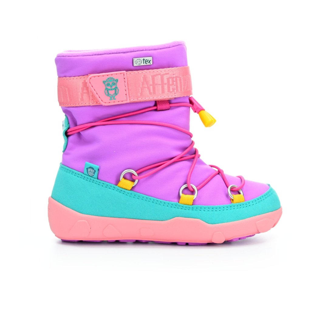 Affenzahn Schneestiefel Vegan Snowy Eule Pink Winterbarfußschuhe
