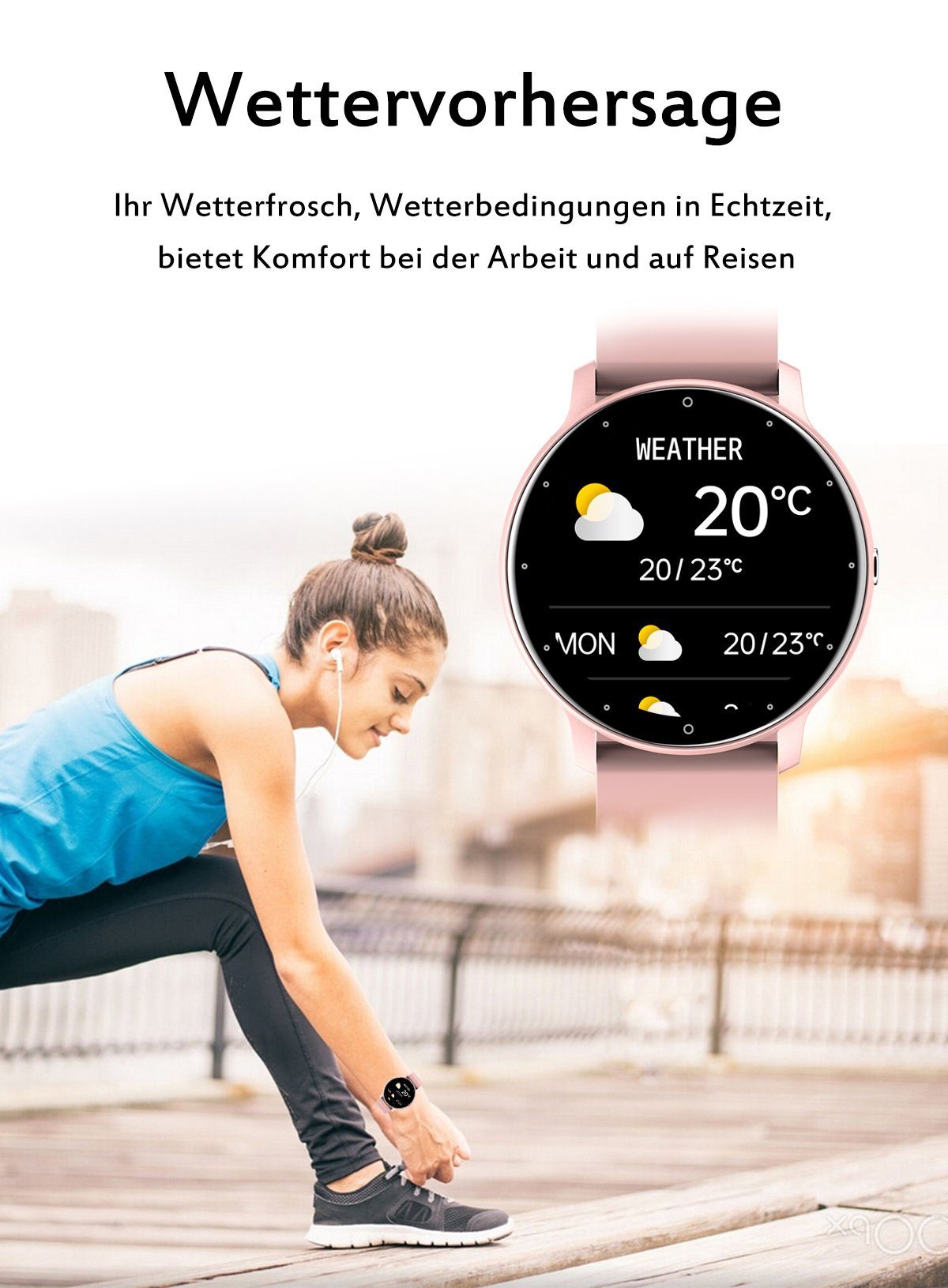 Bothergu Smartwatch, 1.3 touchscreen smart band männer frauen pulsmesser